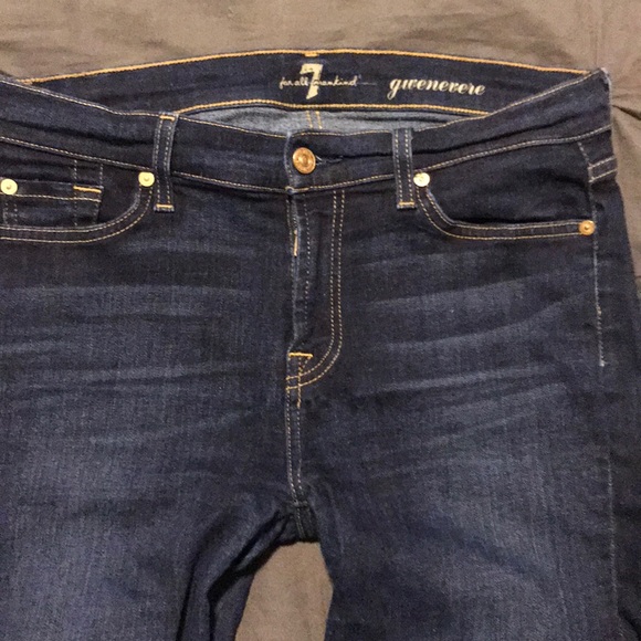 Size 30 7 for All Mankind Dark Wash Skinny Jeans! - Picture 6 of 6